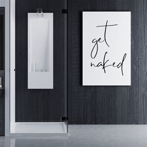 Bathroom Prints Get Naked Bathroom Print Bathroom Art Etsy
