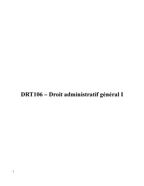 Notes De Cours Drt Drt Droit Administratif G N Ral I Table