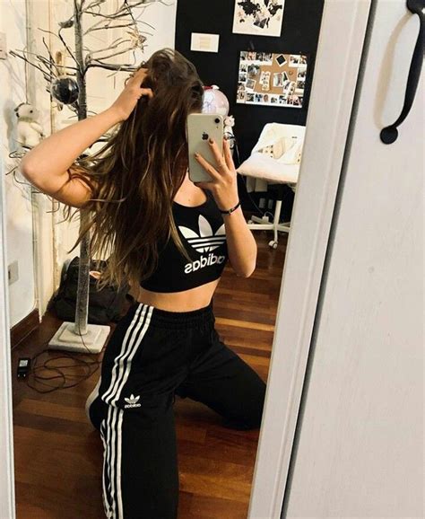 Hot Girl Showing Her Adidas Gear Shiny Sports
