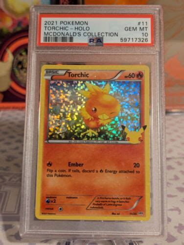 Pokemon Torchic Holo Mcdonalds Th Anniversary Psa Gem