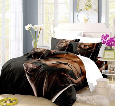 Realin Red Beach Bikini Duvet Cover Set Sexy Bow Bedding Sexy Bow Lace Bed Sets Pcs Quilt