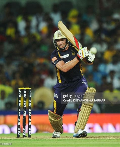 kolkata knight riders batsman jacques kallis plays  shot