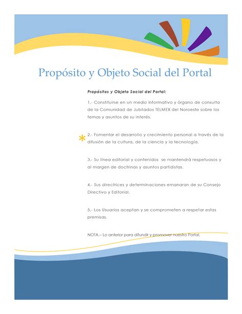 Propósito y Objeto Social del Portal – ASOCIACIÓN DE JUBILADOS TELMEX