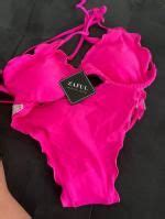 ZAFUL Lettuce Trim Padded String Bikini Swimsuit In COBALT BLUE ZAFUL