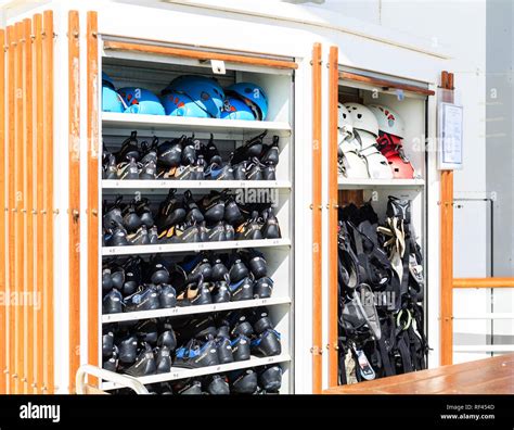 Rock Wall Climbing Gear Stock Photo Alamy
