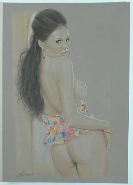 Original Drawing Zeichnung Nude Woman Weiblicher Akt Eur Picclick De