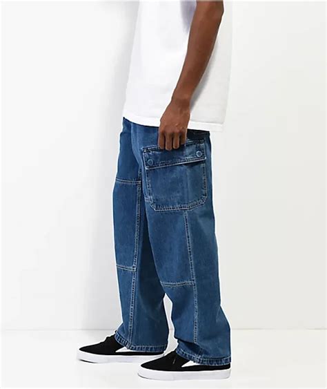 Empyre Loose Fit Blue Demin Cargo Sk8 Jeans | Mall of America®