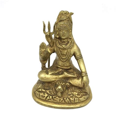 Brass Hindu God Lord Shiva Siva Holding Trishul Statue 4 Etsy