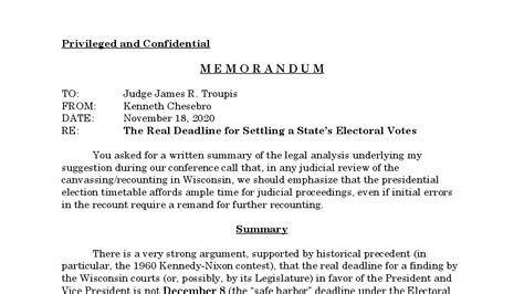 Read The Nov Memo On Alternate Trump Electors The New York Times