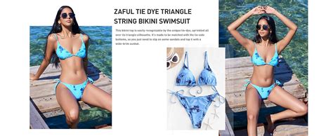 Amazon Zaful Women S Sexy Tie Shoulders Ribbed Bikini Set Padded Strap Triangle Swimsuit