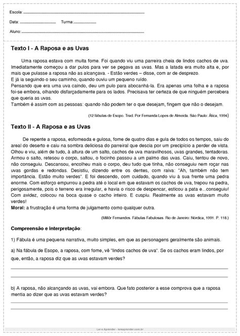 Atividade 7 Ano Interpretação De Texto - Atividades de Interpretação de texto do 7º ano - Para Imprimir