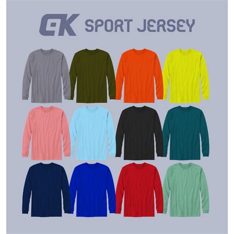 Jual Kaos Olahraga Lengan Panjang Polos Jersey Sepak Bola Futsal