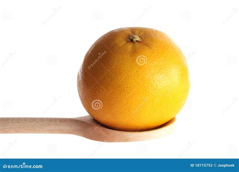 Grapefruit On A Wooden Spoon Stock Photo Image Of Color Wood 18715752