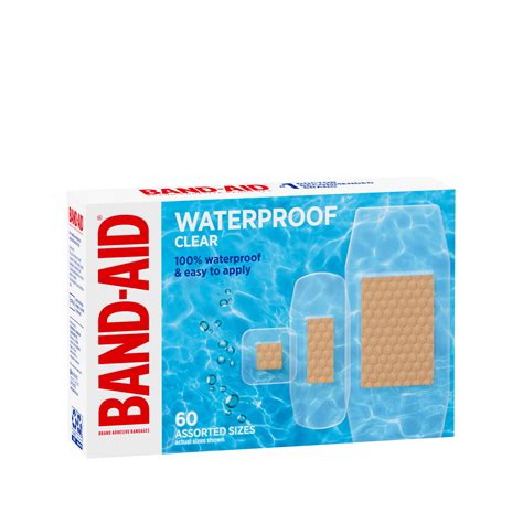 band aid waterproof clear bandages assorted sizes shop bandages