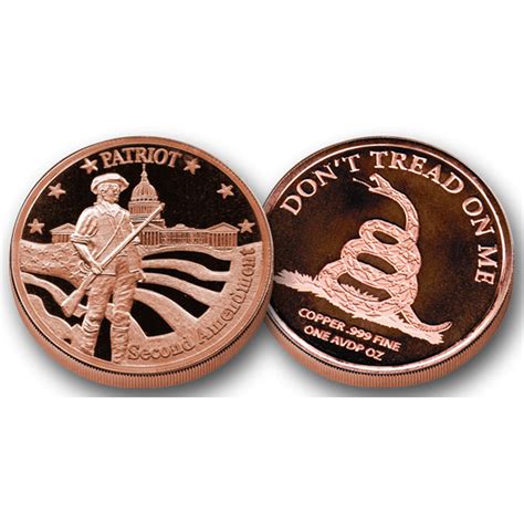 1 AVDP oz Patriot 2nd Amendment Copper Coin [CU-1-PA-ROUND] - $6.75 ...