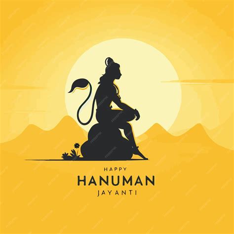 Premium Vector Lord Hanuman Silhouette Vector Hanuman Jayanti