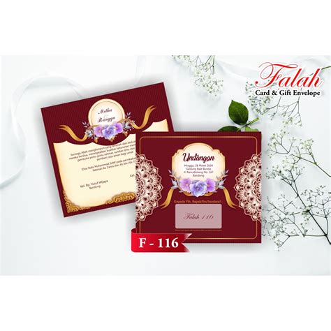 Jual Undangan Falah Undangan Pernikahan Bahan Brief Card Bc Tik