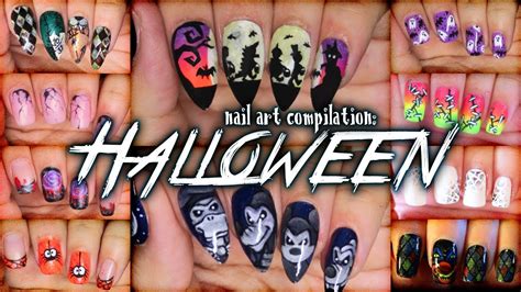 Halloween Nail Art Tutorial Compilation Youtube