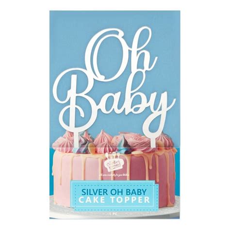 Creative Kitchen Silver Oh Baby Cake Topper Silver