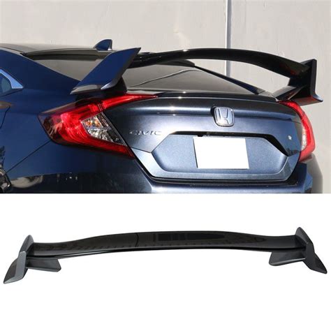 2016 2021 Honda Civic Sedan Trunk Spoiler Painted Glossy Black Lunar