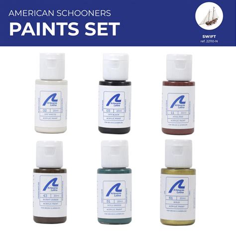 Artesania Latina American Schooners Paint Set Of 6 For Models 22115 Or 22110 277PACK9 Canada S