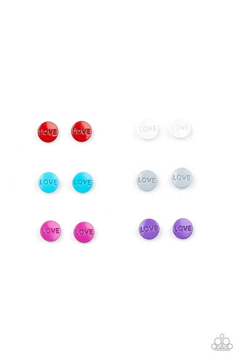 Paparazzi Starlet Shimmer Love Stamped Post Earrings Bling By Christina