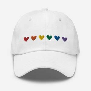Rainbow Hearts LGBTQ Hat Gay Pride Queer Dad Hat Etsy