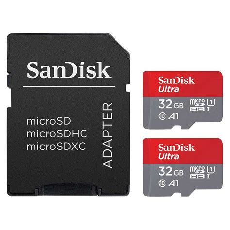 SanDisk Ultra microSDHC 32 Go (x2) + Adaptateur SD (SDSQUA4-032G-GN6MT ...