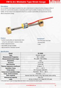 BKETECH Cảm biến đo biến dạng kiểu dây rung VW Strain Gauge BKETECH