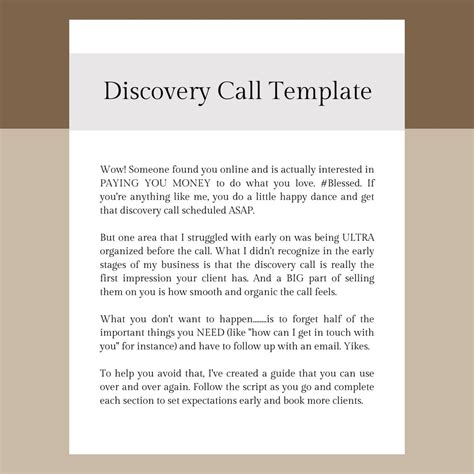 Client Discovery Call Template Client Onboarding Workflow Etsy