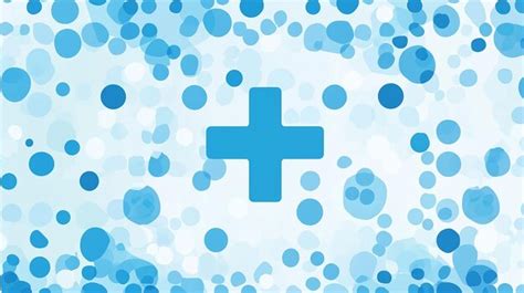 Blue Plus Sign On A White Background With Blue And White Circles