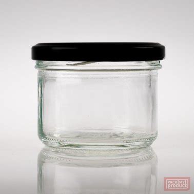 150ml Round Squat Verrine Clear Glass Food Jar With 82mm Black Twist Cap