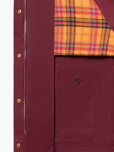 Blair Burgundy Waxed Cotton Field Jacket Mackintosh