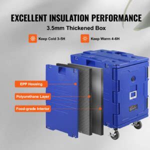 Vevor Insulated Food Pan Carrier Qt Hot Box For Catering Lldpe Food Box Carrier W One Piece