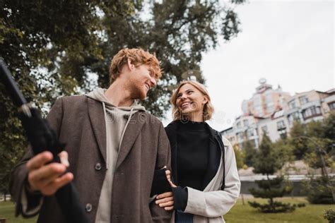 Happy Redhead Man And Joyful Blonde Stock Image Image Of Blonde Woman