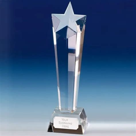 Transparent Towering Star Optical Crystal Award Trophy Size Inches