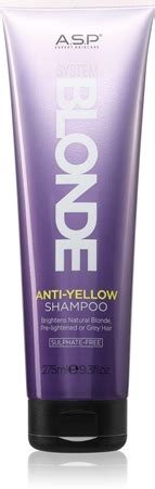ASP System Blonde Anti Yellow Radiance Shampoo For Blonde And Grey Hair Notino Ie