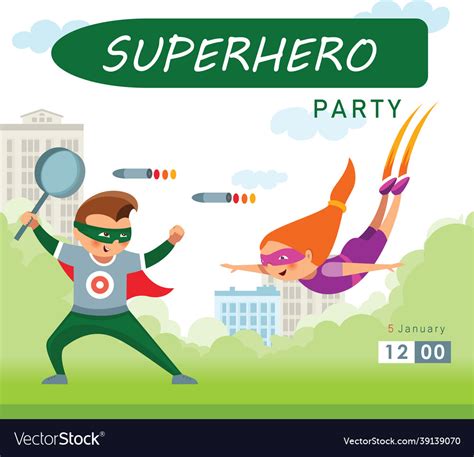 Superhero Party Invitation Royalty Free Vector Image