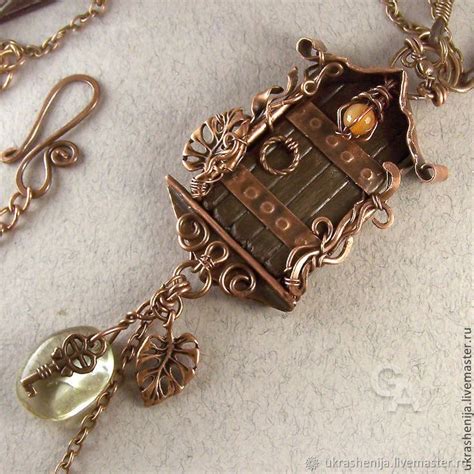 Кулон "Дверь" с натуральным цитрином и сердоликом на заказ в интернет ...