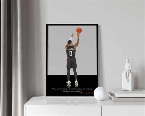 Damian Lillard Poster Basketball Prints Nba Basketball T Etsy