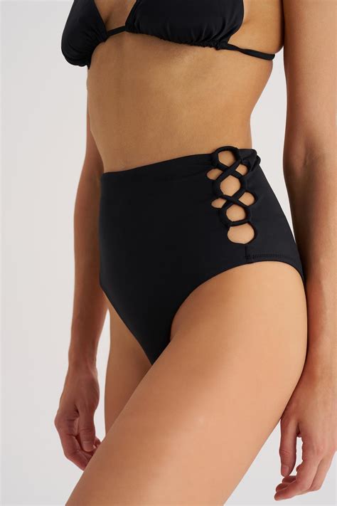 Siyah Monica Y Ksek Bel Bikini Alt
