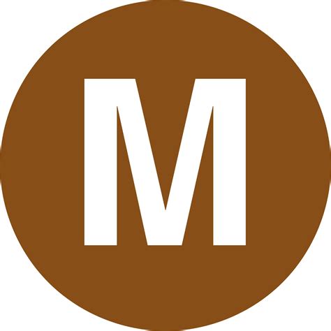 Brown Circle With The Alphabet Capital Letter M Free Image Download