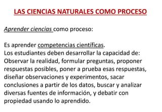 Las ciencias naturales y la clase por indagación PPT