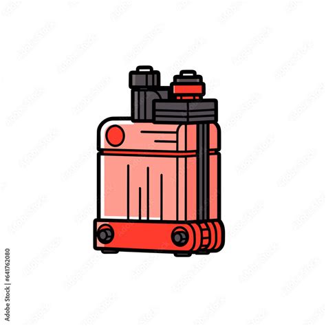 Servo Motor Vector Icon In Minimalistic Black And Red Line Work Japan