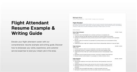 Flight Attendant Resume Example And Writing Guide