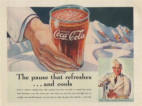 The Pause That Refreshes And Cools Coca Cola Ad Soda Jerk