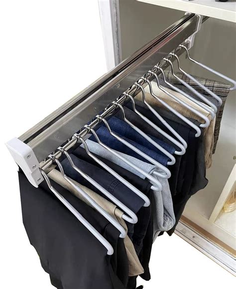 Fkhanger Extendable Clothes Rail With 2 Sliding Trackpull Out Closet