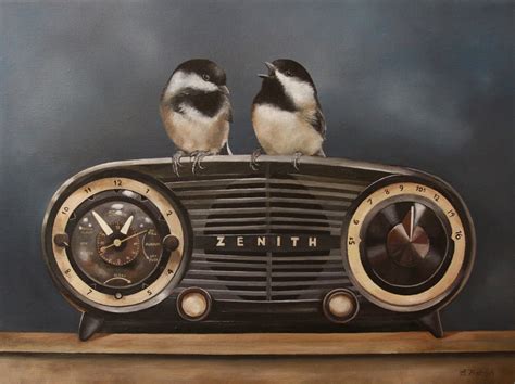 Painting : "Radio Chicks" (Original art by Barbara Rudolph Fine Art)