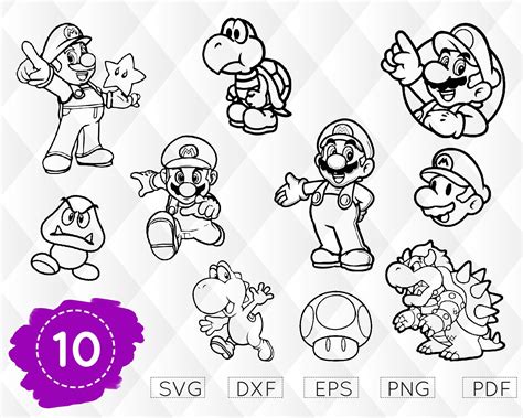 Super Mario Svg Paper Mario Clipart Silhouette Cricut