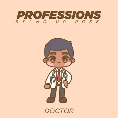 Premium Vector Cute Kawaii Professions Standing Up